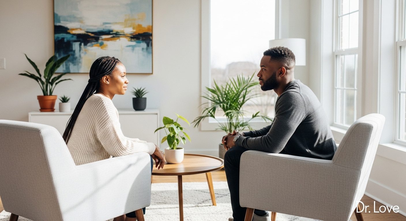 Diverse couple practicing the State of the Union protocol for men