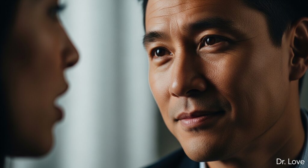 Man practicing active listening during a marriage repair protocol